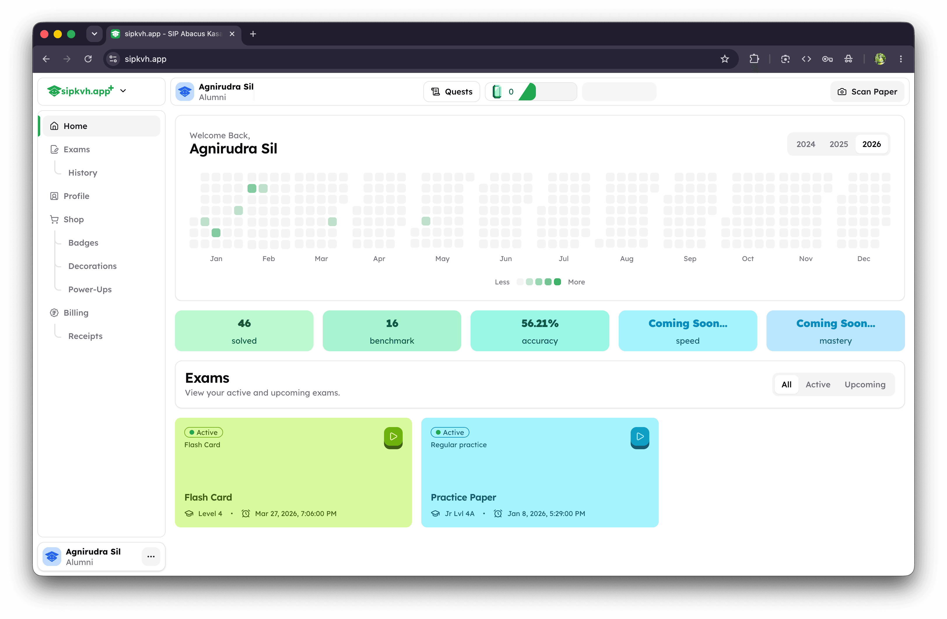 Practice Website Screenshot